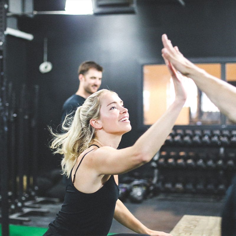 Woman smiling after a successful training